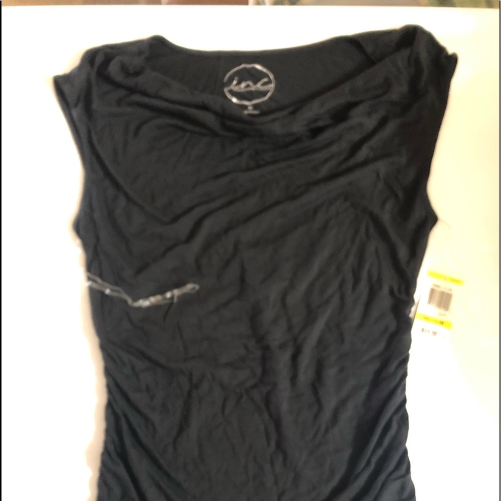 Black sleeveless INC top